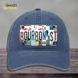 Bourbon St License Plate Art Novelty License Plate Hat Unconstructed Cotton / Navy