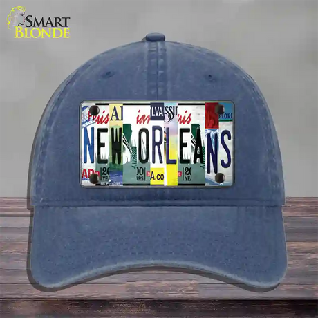 New Orleans License Plate Art Novelty License Plate Hat Unconstructed Cotton / Navy