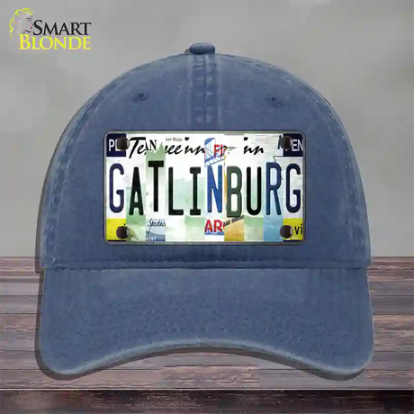 Gatlinburg License Plate Art Novelty License Plate Hat Unconstructed Cotton / Navy