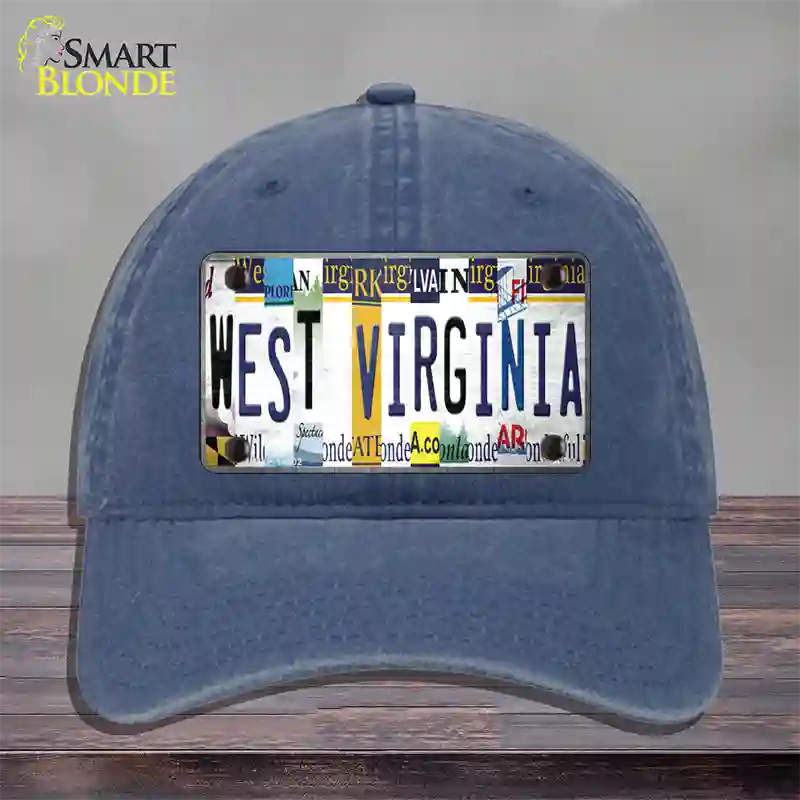 West Virginia License Plate Art Novelty License Plate Hat Unconstructed Cotton / Navy