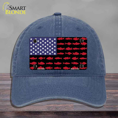 Fishermans American Flag Novelty License Plate Hat HAT-MLP-14466