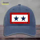 Blue Star Two Novelty License Plate Hat Unconstructed Cotton / Navy