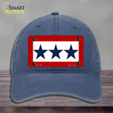 Blue Star Three Novelty License Plate Hat Unconstructed Cotton / Navy