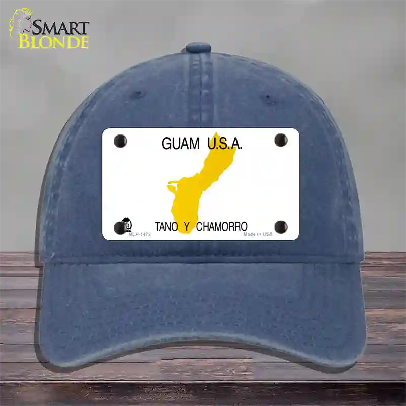 Guam State Novelty License Plate Hat Unconstructed Cotton / Navy