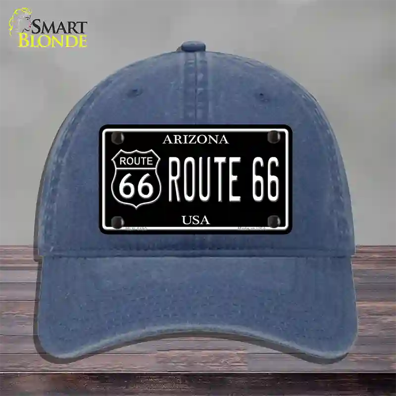 Route 66 Arizona Black Novelty License Plate Hat Unconstructed Cotton / Navy