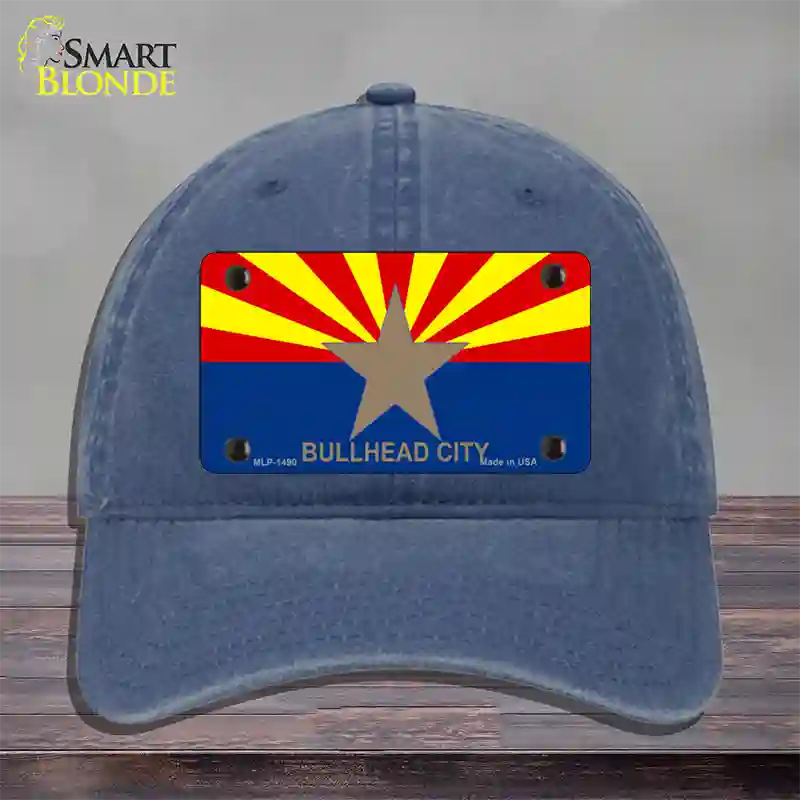 Bullhead City Arizona Flag Novelty License Plate Hat Unconstructed Cotton / Navy