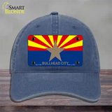 Bullhead City Arizona Flag Novelty License Plate Hat Unconstructed Cotton / Navy