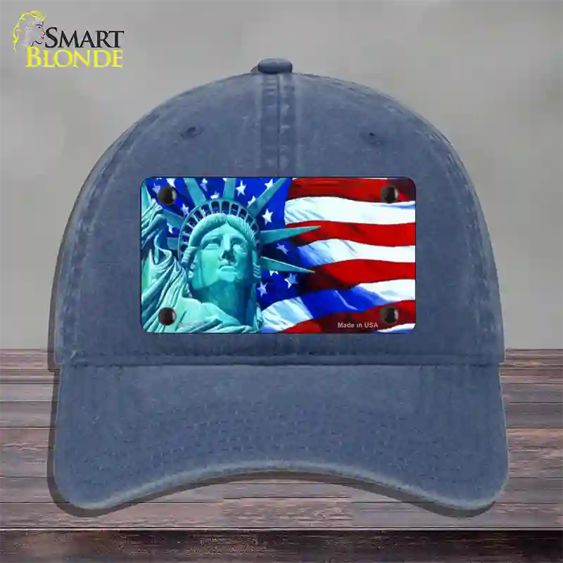 Lady Liberty Novelty License Plate Hat Unconstructed Cotton / Navy