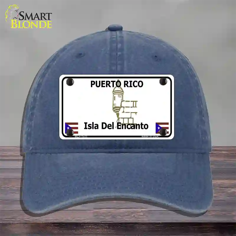 Puerto Rico Novelty License Plate Hat Unconstructed Cotton / Navy