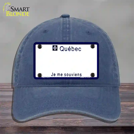 Quebec Novelty License Plate Hat Unconstructed Cotton / Navy