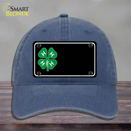 4-H Offset Novelty License Plate Hat Unconstructed Cotton / Navy