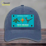 Green Chili & Road Runner New Mexico Novelty License Plate Hat Unconstructed Cotton / Navy