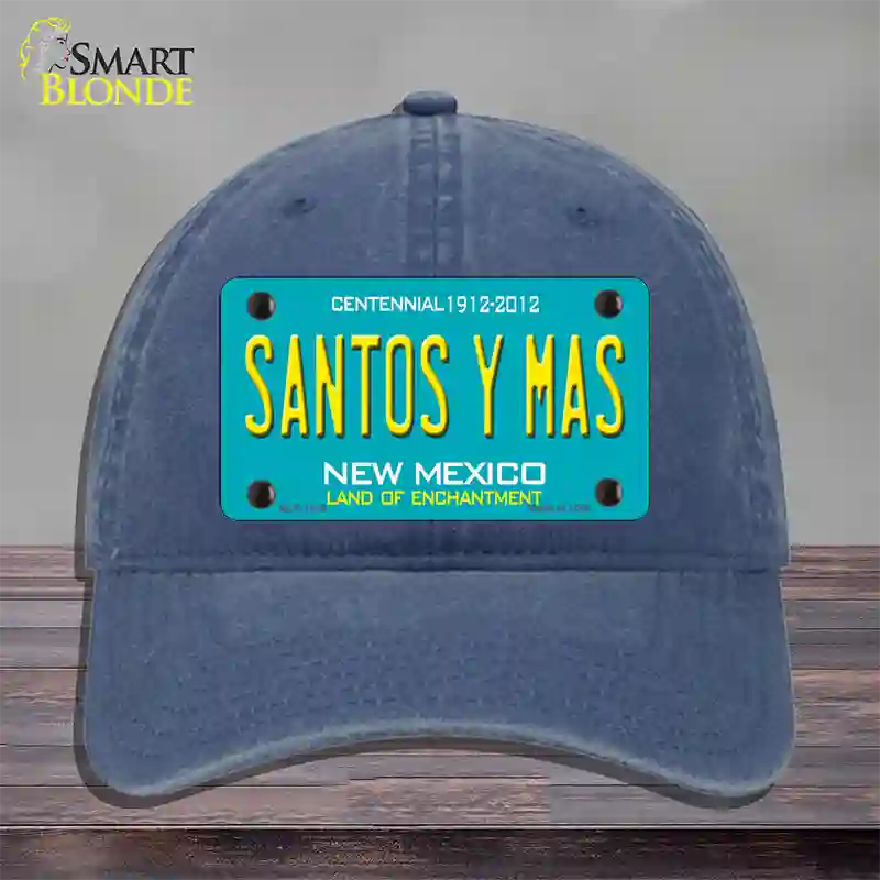 New Mexico Santos Y Mas Novelty License Plate Hat Unconstructed Cotton / Navy