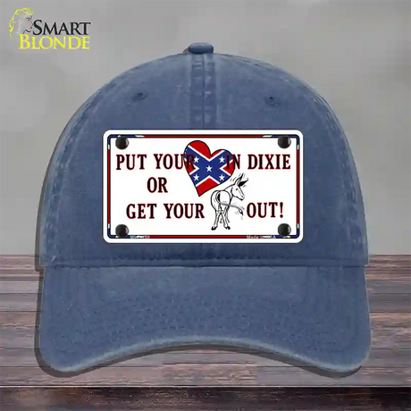 Heart In Dixie Novelty License Plate Hat Unconstructed Cotton / Navy