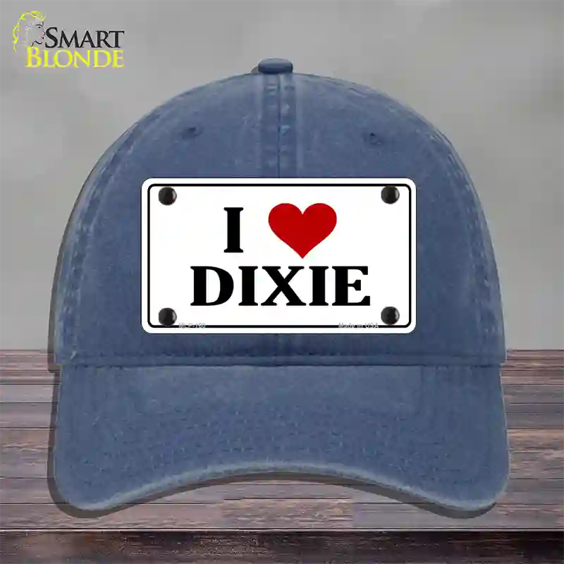 I Love Dixie Novelty License Plate Hat Unconstructed Cotton / Navy