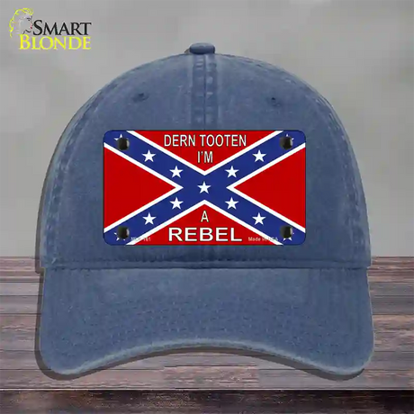 Im A Rebel Novelty License Plate Hat Unconstructed Cotton / Navy