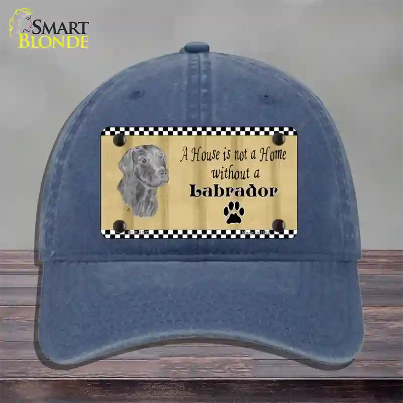 Pencil Sketch Labrador Novelty License Plate Hat Unconstructed Cotton / Navy