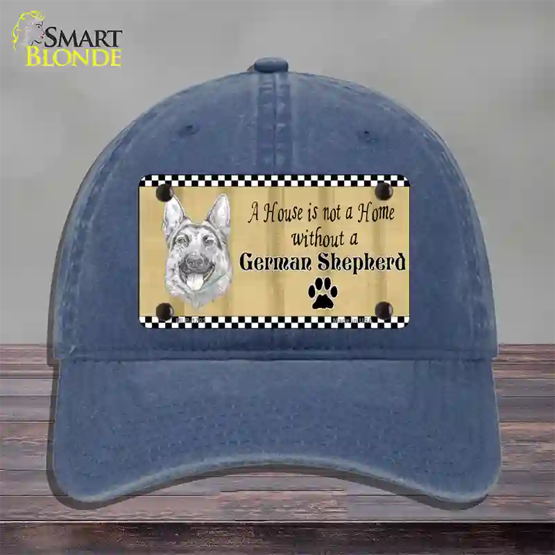 Pencil Sketch German Shepherd Novelty License Plate Hat Unconstructed Cotton / Navy