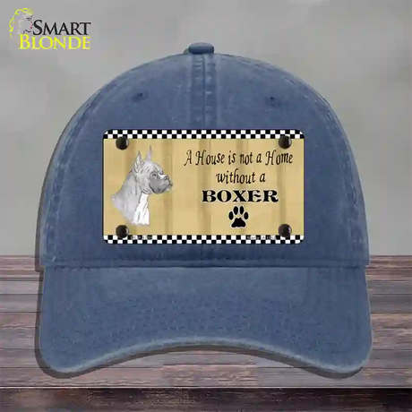 Pencil Sketch Boxer Novelty License Plate Hat Unconstructed Cotton / Navy