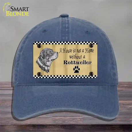 Pencil Sketch Rottweiler Novelty License Plate Hat Unconstructed Cotton / Navy