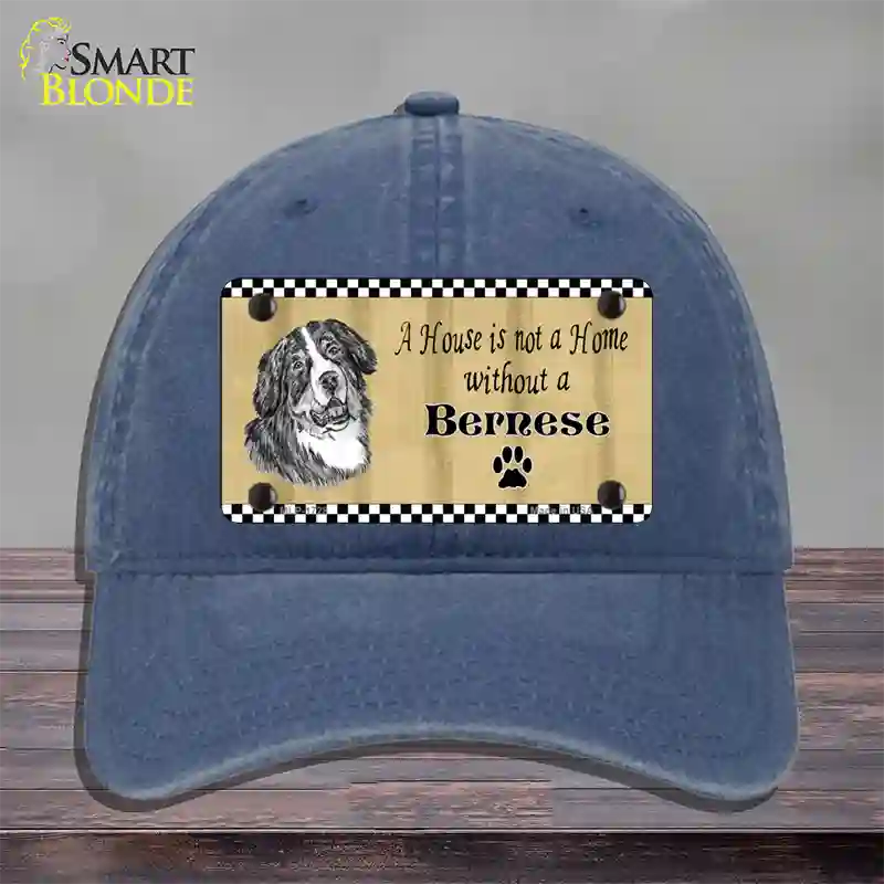 Pencil Sketch Bernese Novelty License Plate Hat Unconstructed Cotton / Navy