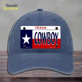 Cowboy Texas Novelty License Plate Hat Unconstructed Cotton / Navy