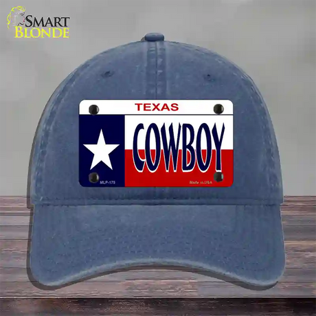 Cowboy Texas Novelty License Plate Hat Unconstructed Cotton / Navy