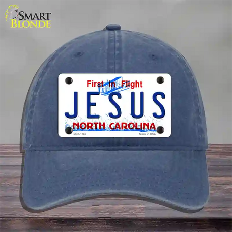 Jesus North Carolina Novelty License Plate Hat Unconstructed Cotton / Navy