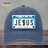 Jesus South Carolina Blue Novelty License Plate Hat Unconstructed Cotton / Navy