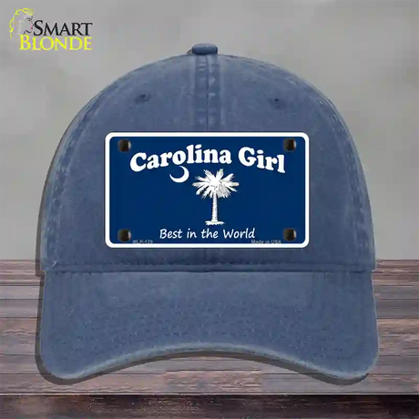 Carolina Girl Blue Novelty License Plate Hat Unconstructed Cotton / Navy