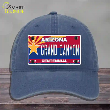 Arizona Centennial Grand Canyon Novelty License Plate Hat Unconstructed Cotton / Navy