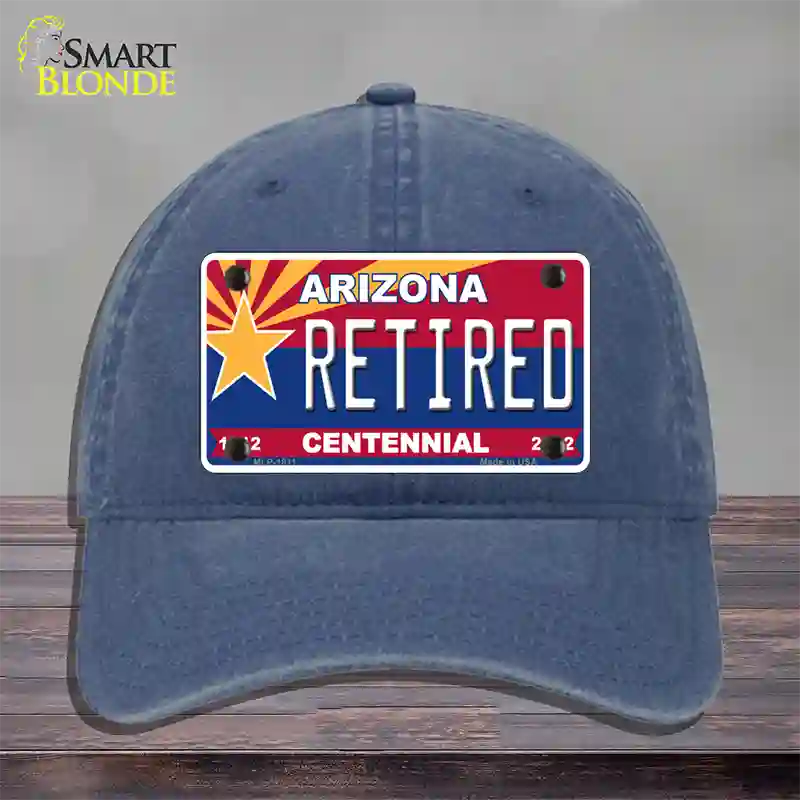 Arizona Centennial Retired Novelty License Plate Hat Unconstructed Cotton / Navy