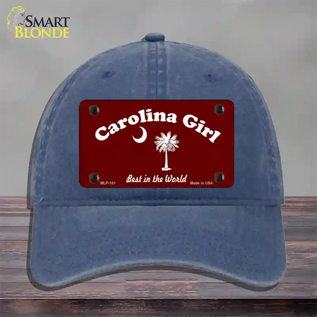 Carolina Girl Burgundy Novelty License Plate Hat Unconstructed Cotton / Navy