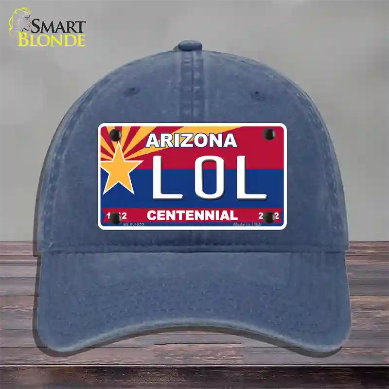 Arizona Centennial LOL Novelty License Plate Hat Unconstructed Cotton / Navy