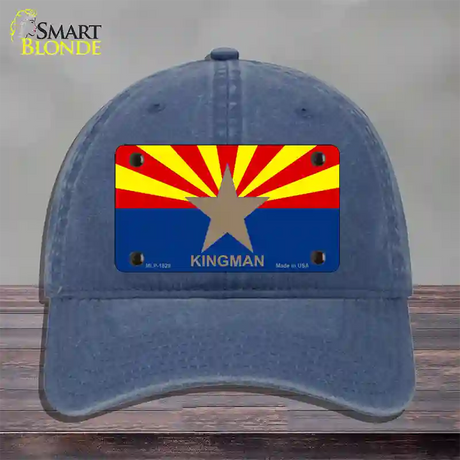 Kingman Arizona State Flag Novelty License Plate Hat Unconstructed Cotton / Navy