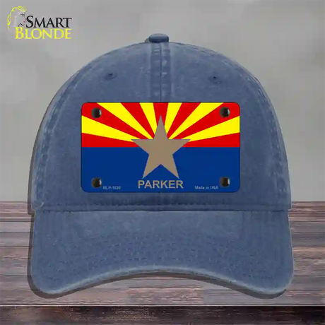 Parker Arizona State Flag Novelty License Plate Hat Unconstructed Cotton / Navy