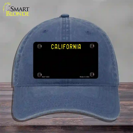 California Black State Novelty License Plate Hat Unconstructed Cotton / Navy