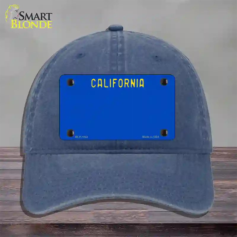 California Blue State Novelty License Plate Hat Unconstructed Cotton / Navy