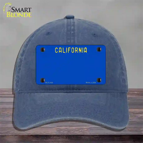 California Blue State Novelty License Plate Hat Unconstructed Cotton / Navy