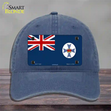 Queensland Flag Novelty License Plate Hat Unconstructed Cotton / Navy