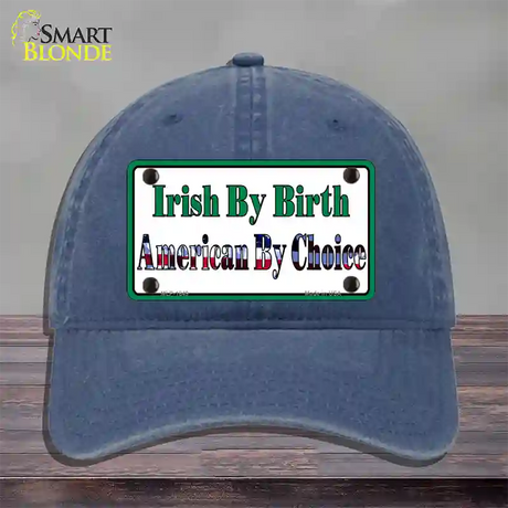 Irish By Birth Novelty License Plate Hat Unconstructed Cotton / Navy