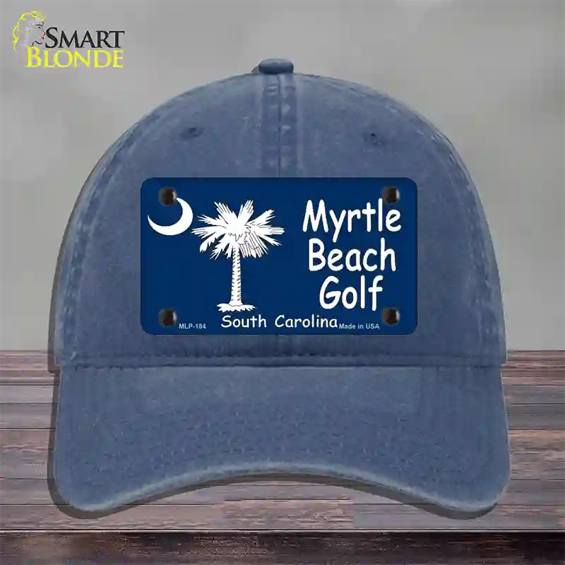 Myrtle Beach Golf Novelty License Plate Hat Unconstructed Cotton / Navy