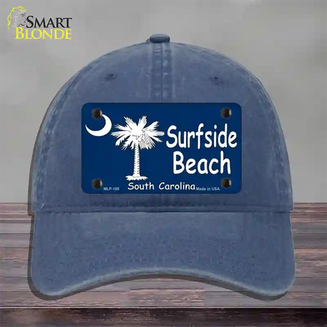 Surf Side Beach Novelty License Plate Hat Unconstructed Cotton / Navy