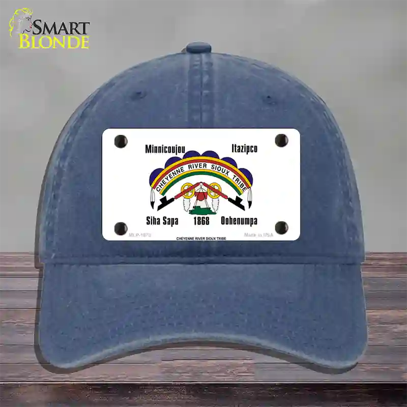 Cheyenne River Sioux Flag Novelty License Plate Hat Unconstructed Cotton / Navy