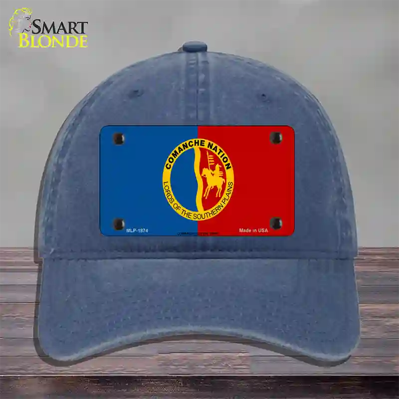 Comanche Nation Flag Novelty License Plate Hat Unconstructed Cotton / Navy