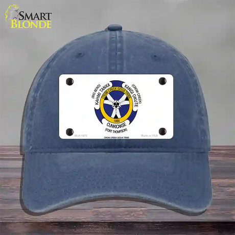 Crow Creek Sioux Tribe Flag Novelty License Plate Hat Unconstructed Cotton / Navy