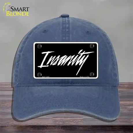 Insanity Novelty License Plate Hat Unconstructed Cotton / Navy