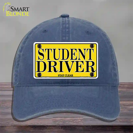 Student Driver Novelty License Plate Hat Unconstructed Cotton / Navy