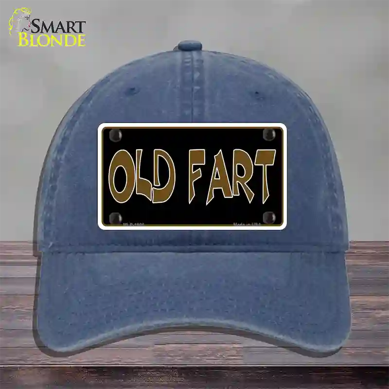 Old Fart Novelty License Plate Hat Unconstructed Cotton / Navy