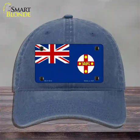 New South Wales Flag Novelty License Plate Hat Unconstructed Cotton / Navy